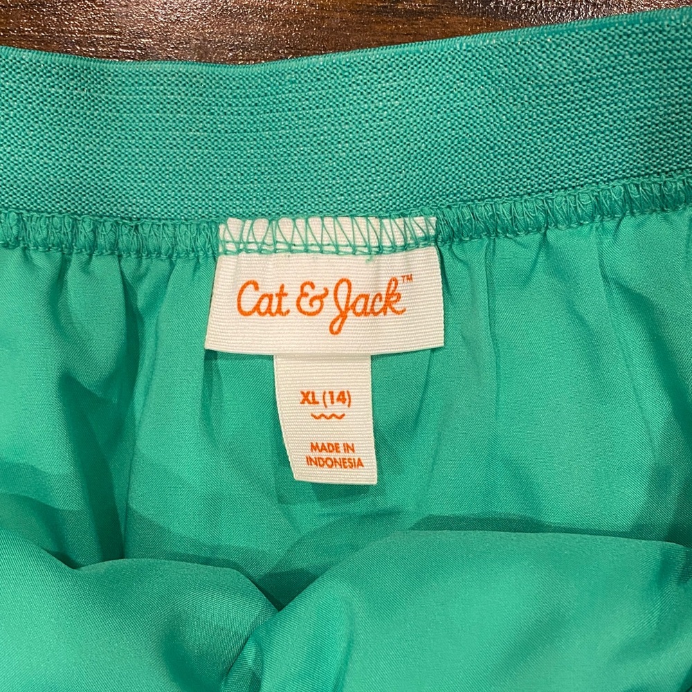 Cat & Jack Green Skirt with Gold Floral Design - Picture 2 of 6